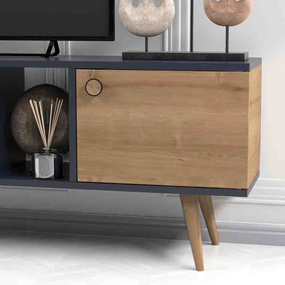 Comoda TV, Quasar & Co.®, mobilier living, 160 x 29.5 x 50 cm, MDF, gri/pin 7 Comoda TV, Quasar & Co.®, mobilier living, 160 x 29.5 x 50 cm, MDF, gri/pin 7