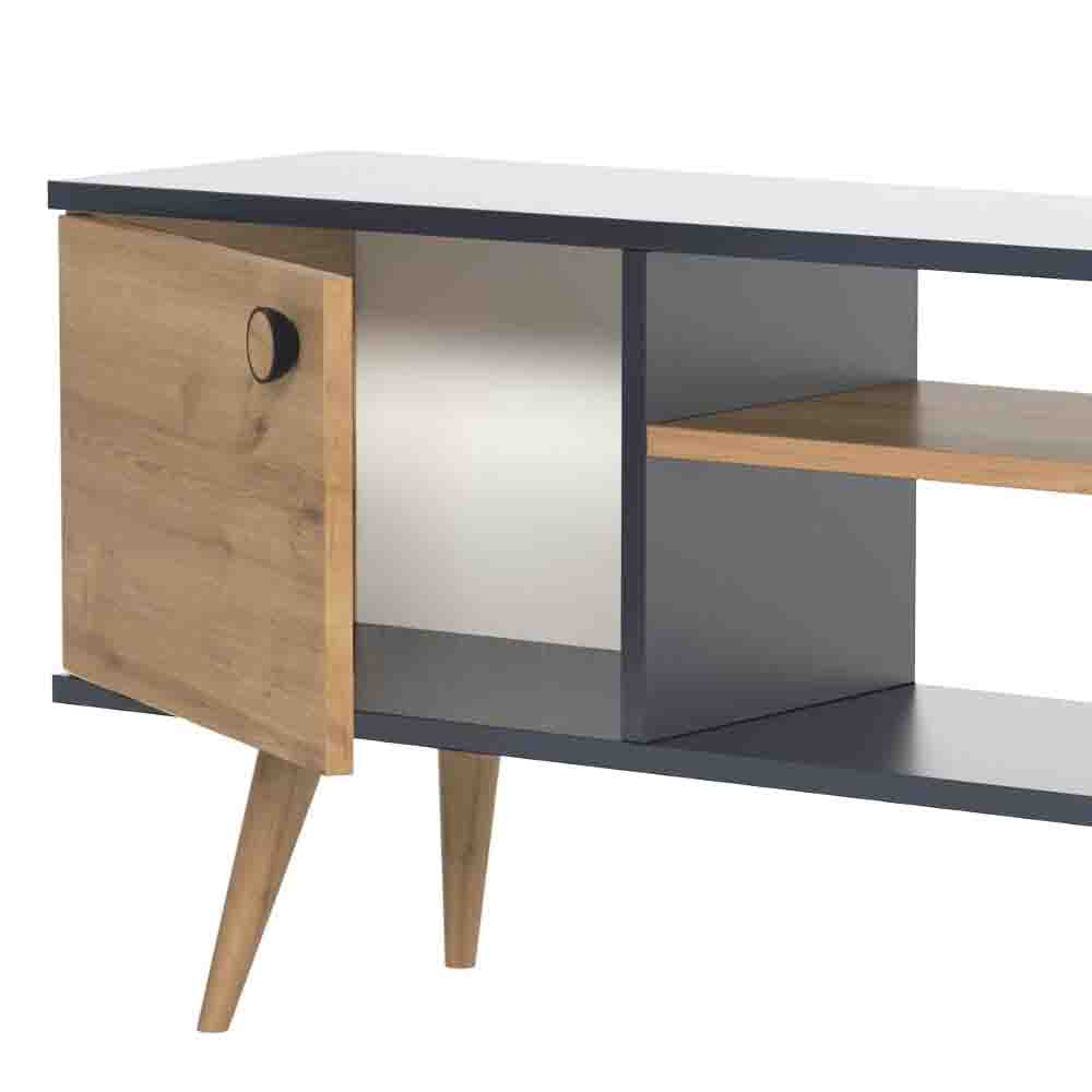Comoda TV, Quasar & Co.®, mobilier living, 160 x 29.5 x 50 cm, MDF, gri/pin 8 Comoda TV, Quasar & Co.®, mobilier living, 160 x 29.5 x 50 cm, MDF, gri/pin 8