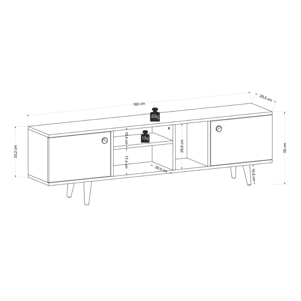 Comoda TV, Quasar & Co.®, mobilier living, 160 x 29.5 x 50 cm, MDF, gri/pin 9 Comoda TV, Quasar & Co.®, mobilier living, 160 x 29.5 x 50 cm, MDF, gri/pin 9
