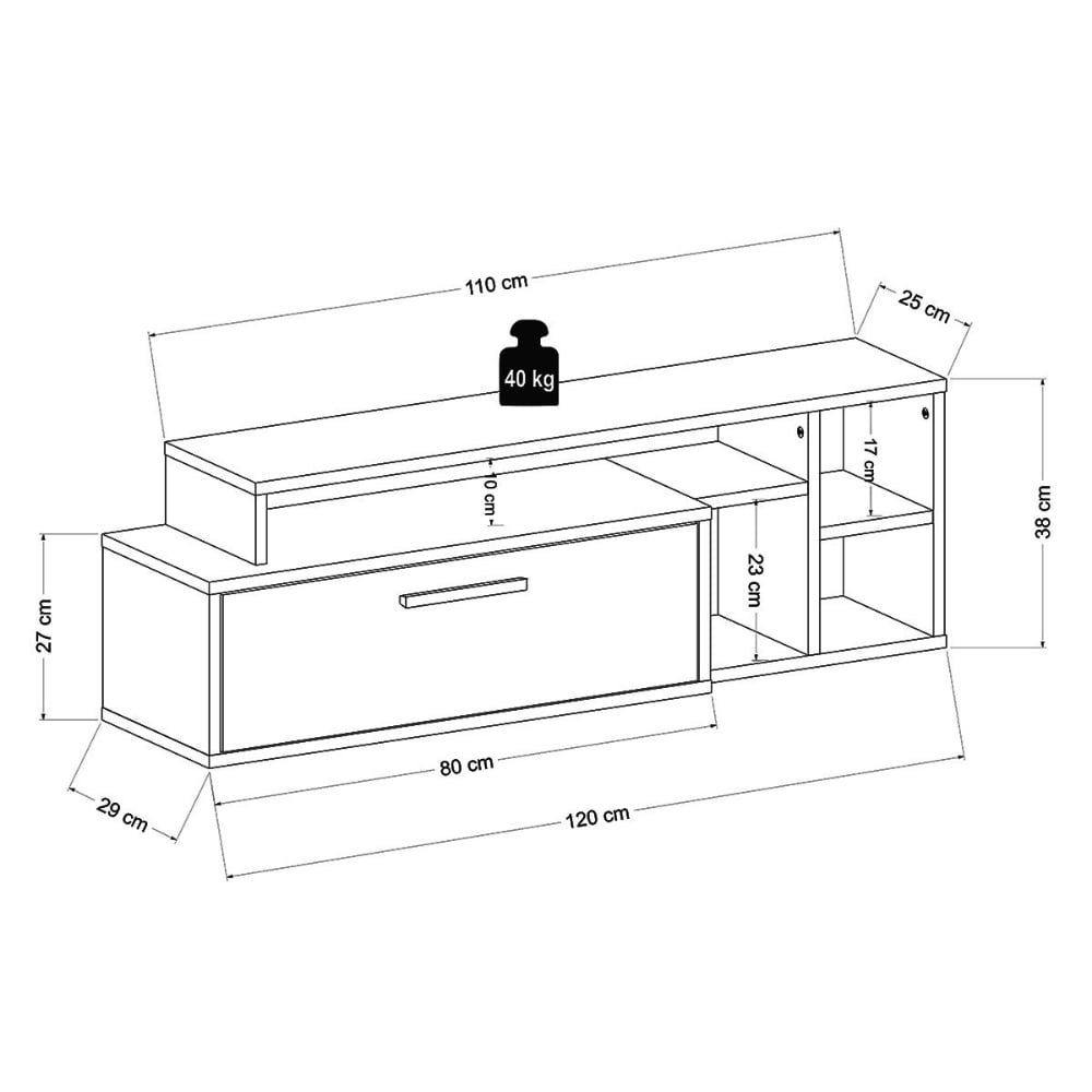 Comoda TV, Quasar & Co.®, mobilier living, 120 x 29 x 38 cm, MDF, maslin/negru 11 Comoda TV, Quasar & Co.®, mobilier living, 120 x 29 x 38 cm, MDF, maslin/negru 11