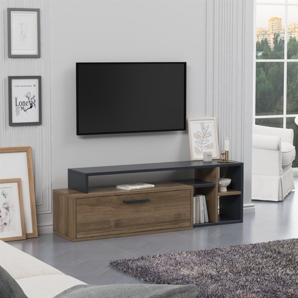 Comoda TV, Quasar & Co.®, mobilier living, 120 x 29 x 38 cm, MDF, maslin/negru 8 Comoda TV, Quasar & Co.®, mobilier living, 120 x 29 x 38 cm, MDF, maslin/negru 8
