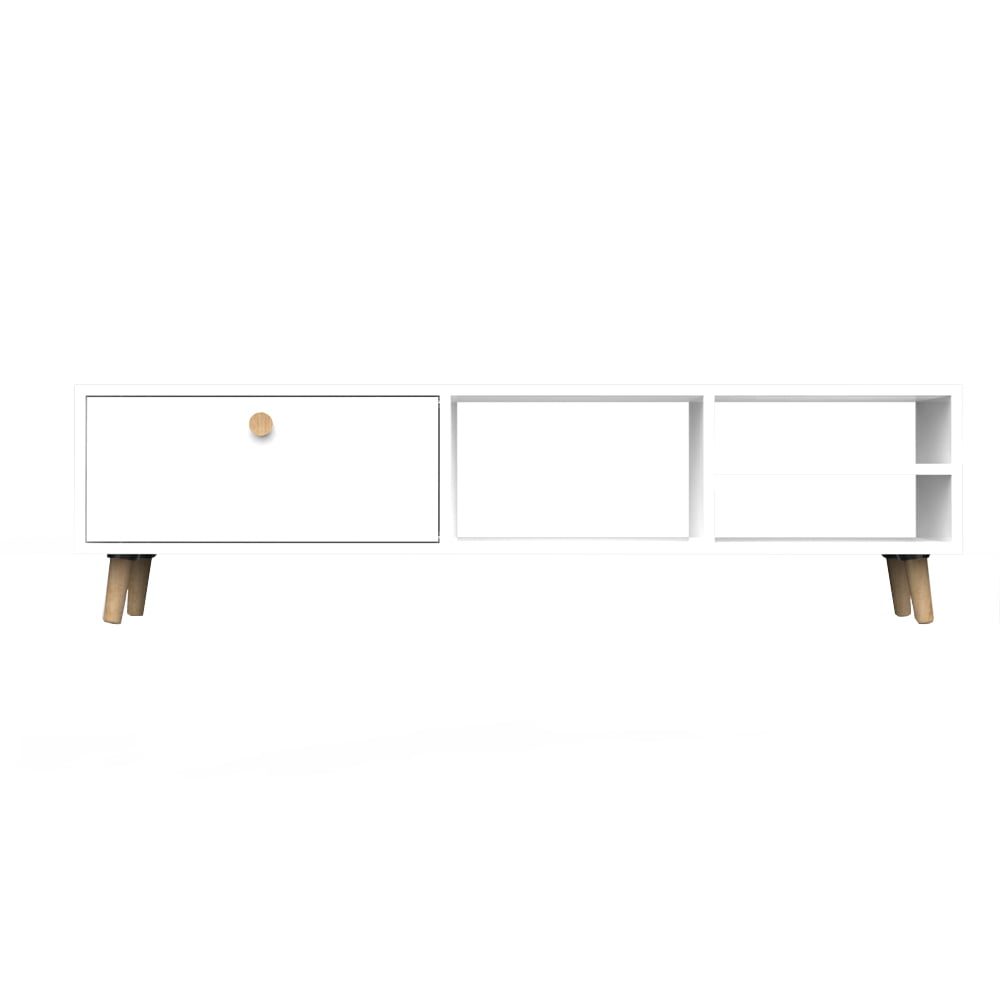 Comoda TV, Quasar & Co.®, mobilier living, 150 x 29.5 x 40.6 cm, MDF, alb 2