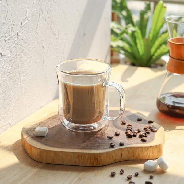 Set 4 cesti cu pereti dubli, Quasar & Co.®, 220 ml, sticla borosilicata, transparent - imagine 3