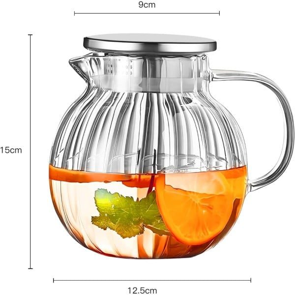 Ceainic cu filtru, Quasar & Co.®, cu capac, sticla borosilicata, 1200 ml, transparent - imagine 5
