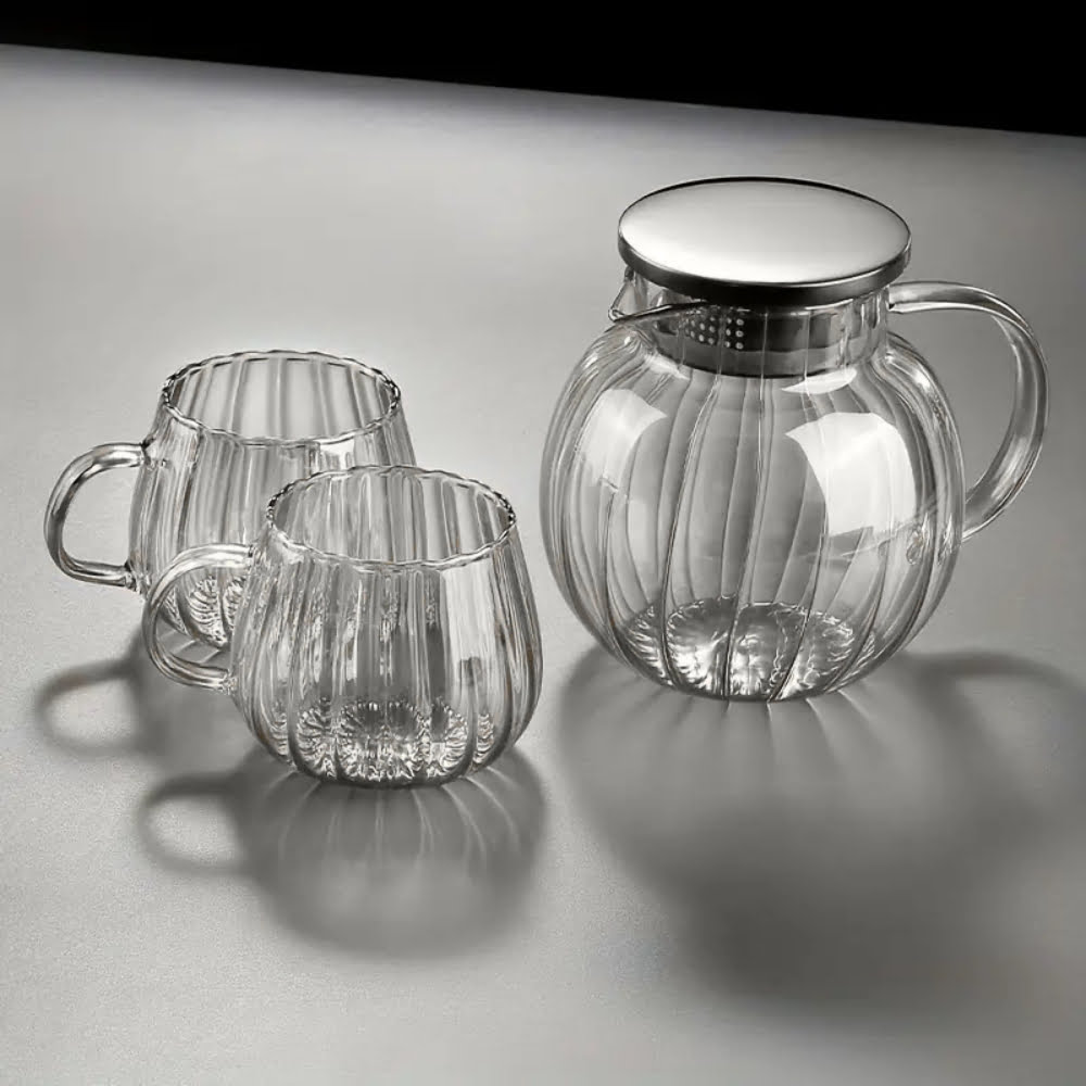 Set ceainic cu 2 cani, Quasar & Co.®, cu filtru, capac, 1200 ml/2×400 ml, transparent 3