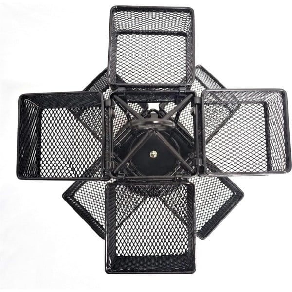 Suport plicuri ceai/capsule cafea, Quasar & Co.®, 8 compartimente detasabile, rotativ, metal, 23.5x22 cm, negru - imagine 4