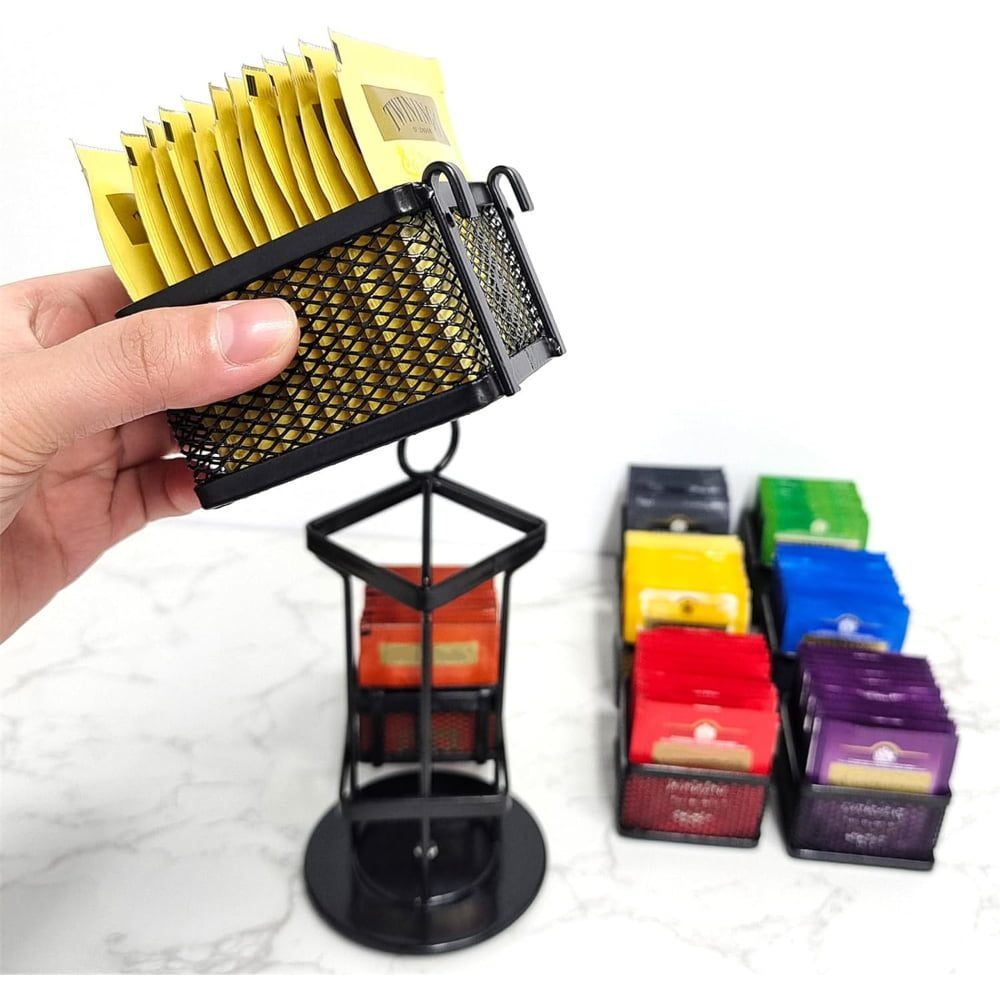 Suport plicuri ceai/capsule cafea, Quasar & Co.®, 8 compartimente detasabile, rotativ, metal, 23.5×22 cm, negru 5 Suport plicuri ceai/capsule cafea, Quasar & Co.®, 8 compartimente detasabile, rotativ, metal, 23.5×22 cm, negru 5