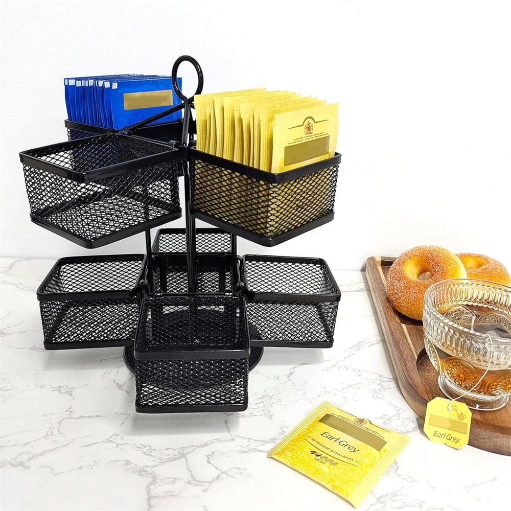 Suport plicuri ceai/capsule cafea, Quasar & Co.®, 8 compartimente detasabile, rotativ, metal, 23.5×22 cm, negru 6 Suport plicuri ceai/capsule cafea, Quasar & Co.®, 8 compartimente detasabile, rotativ, metal, 23.5×22 cm, negru 6