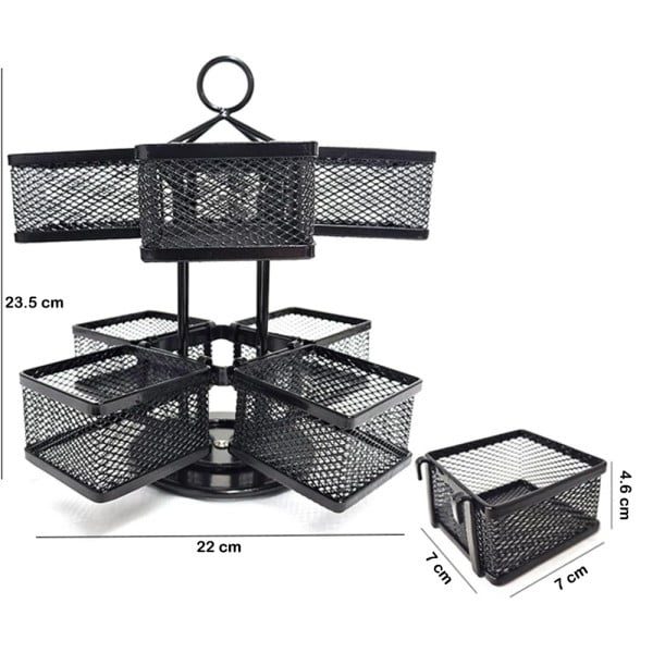 Suport plicuri ceai/capsule cafea, Quasar & Co.®, 8 compartimente detasabile, rotativ, metal, 23.5x22 cm, negru - imagine 7
