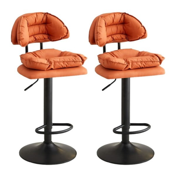 Set 2 scaune, Quasar & Co.®, rotire 360 grade, reglabil pe inaltime, suport picioare, metal/piele ecologica/burete, portocaliu Scaune bar 2024-07-27 2