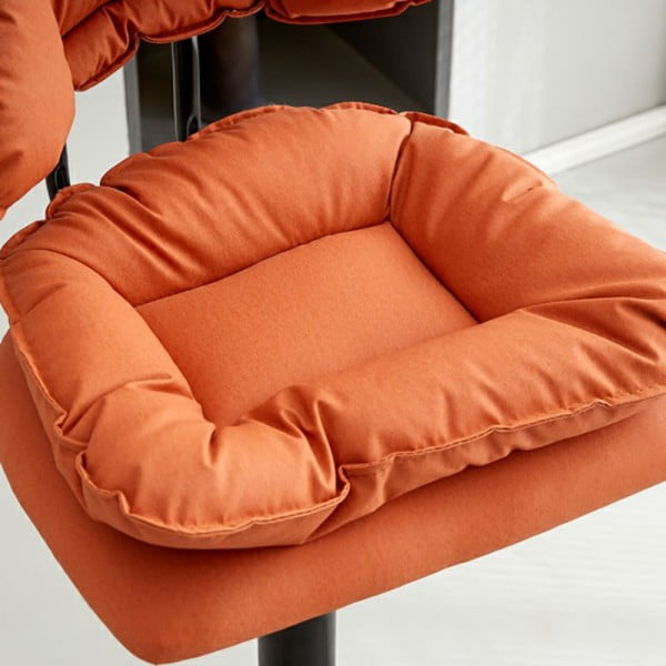 Set 2 scaune, Quasar & Co.®, rotire 360 grade, reglabil pe inaltime, suport picioare, metal/piele ecologica/burete, portocaliu Scaune bar 2024-07-27