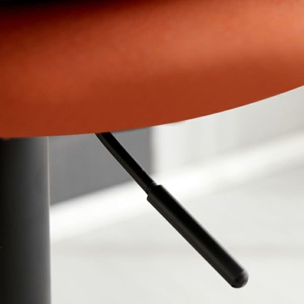 Set 2 scaune de bar, Quasar & Co.®, rotativ, sistem rotire 360°, inalt, reglabil pe inaltime, suport picioare, pretabil bucatarie, metal/piele ecologica/burete, CLEO, portocaliu - imagine 6