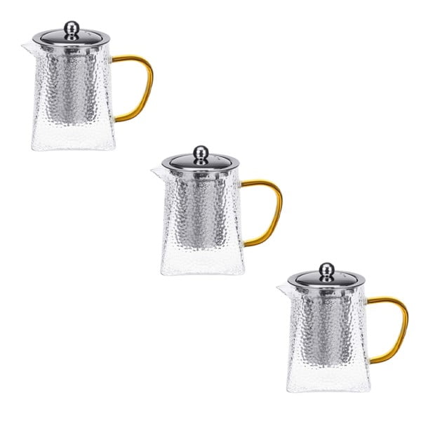 Set 3 ceainice, Quasar & Co.®, recipiente pentru ceai/cafea cu infuzor si capac, 3×350 ml, sticla borosilicata/otel inoxidabil, transparent Ibrice, Ceainice si infuzoare 2024-05-05