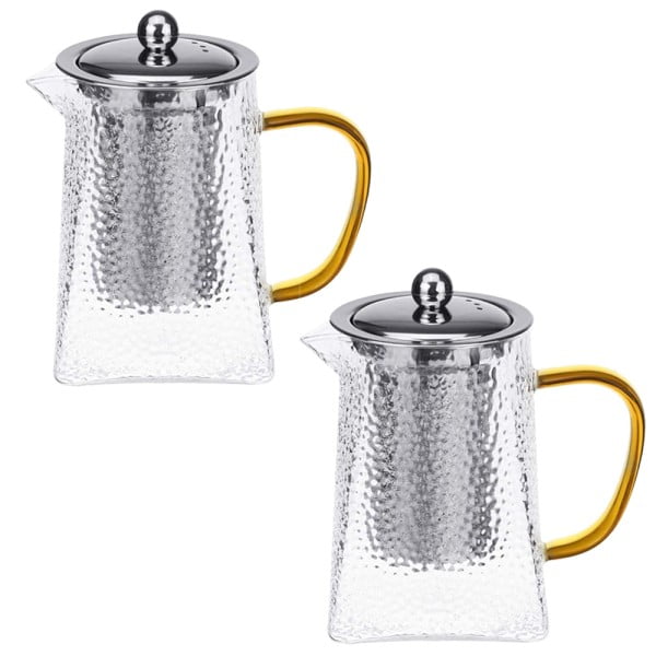 Set 2 ceainice, Quasar & Co.®, recipiente pentru ceai/cafea cu infuzor si capac, 2×750 ml, sticla borosilicata/otel inoxidabil, transparent Ibrice, Ceainice si infuzoare 2024-05-02