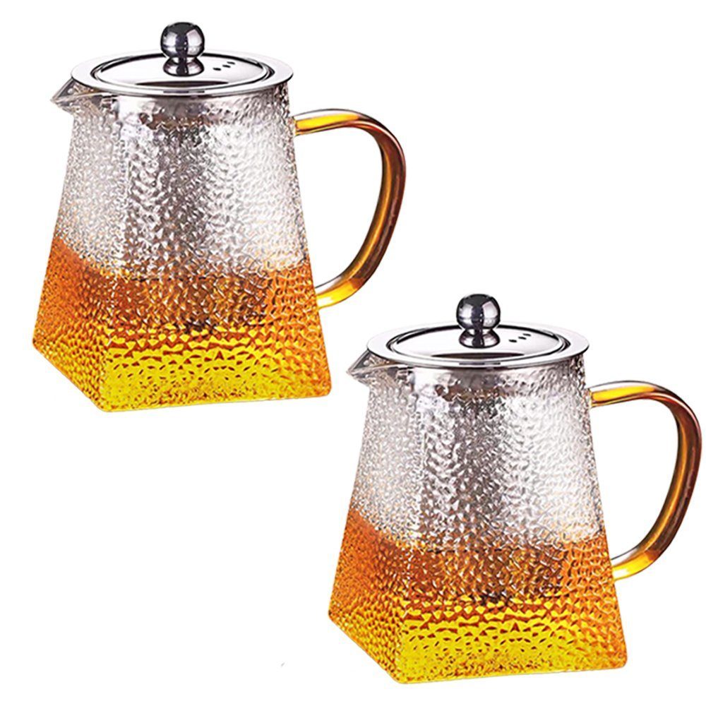 43041238-2 Set 2 ceainice, Quasar & Co.®, recipiente pentru ceai/cafea cu infuzor si capac, 2×750 ml, sticla borosilicata/otel inoxidabil, transparent