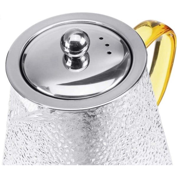 Ceainic, Quasar & Co.®, recipient pentru ceai/cafea cu infuzor si capac, 900 ml, sticla borosilicata/otel inoxidabil, transparent - imagine 3