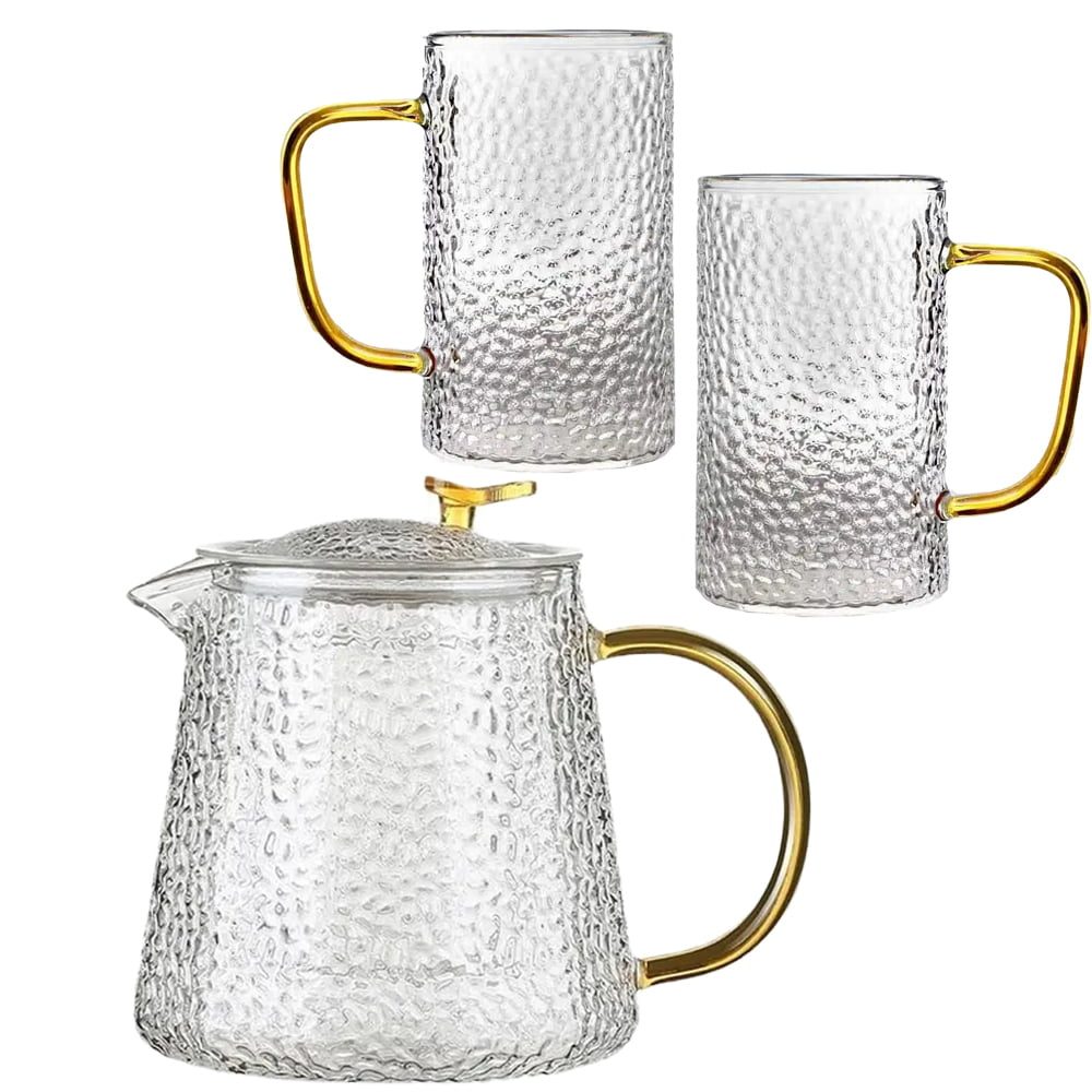 Set ceainic cu 2 cani, Quasar & Co.®, cu infuzor, capac, 1000 ml/2×350 ml, sticla borosilicata, transparent 2 Set ceainic cu 2 cani, Quasar & Co.®, cu infuzor, capac, 1000 ml/2×350 ml, sticla borosilicata, transparent 2