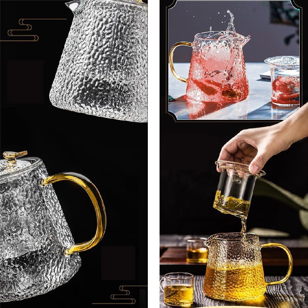 Set ceainic cu 2 cani, Quasar & Co.®, cu infuzor, capac, 1000 ml/2×350 ml, sticla borosilicata, transparent 8 Set ceainic cu 2 cani, Quasar & Co.®, cu infuzor, capac, 1000 ml/2×350 ml, sticla borosilicata, transparent 8