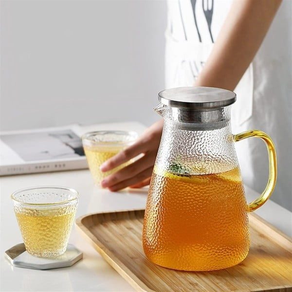Ceainic, Quasar & Co.®, cu filtru, capac, 1450 ml, sticla borosilicata/otel inoxidabil, transparent - imagine 4