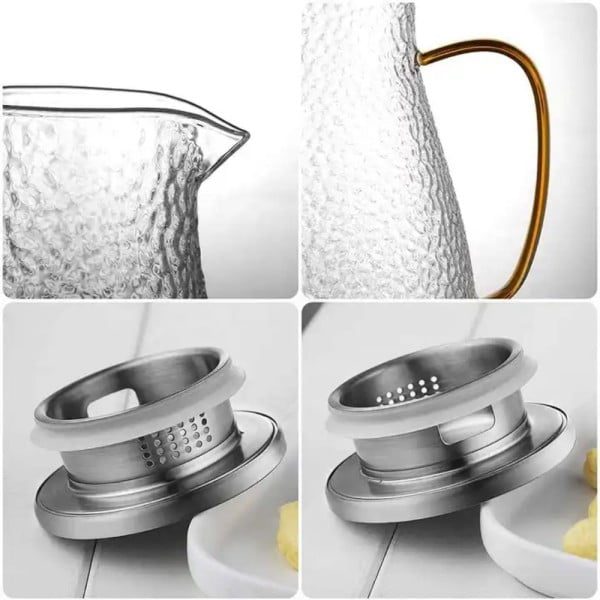 Ceainic, Quasar & Co.®, cu filtru, capac, 1450 ml, sticla borosilicata/otel inoxidabil, transparent - imagine 7
