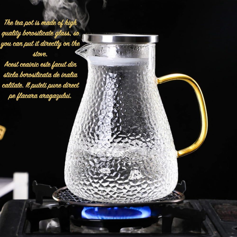 Ceainic, Quasar & Co.®, cu filtru, capac, 1450 ml, sticla borosilicata/otel inoxidabil, transparent 9 Ceainic, Quasar & Co.®, cu filtru, capac, 1450 ml, sticla borosilicata/otel inoxidabil, transparent 9