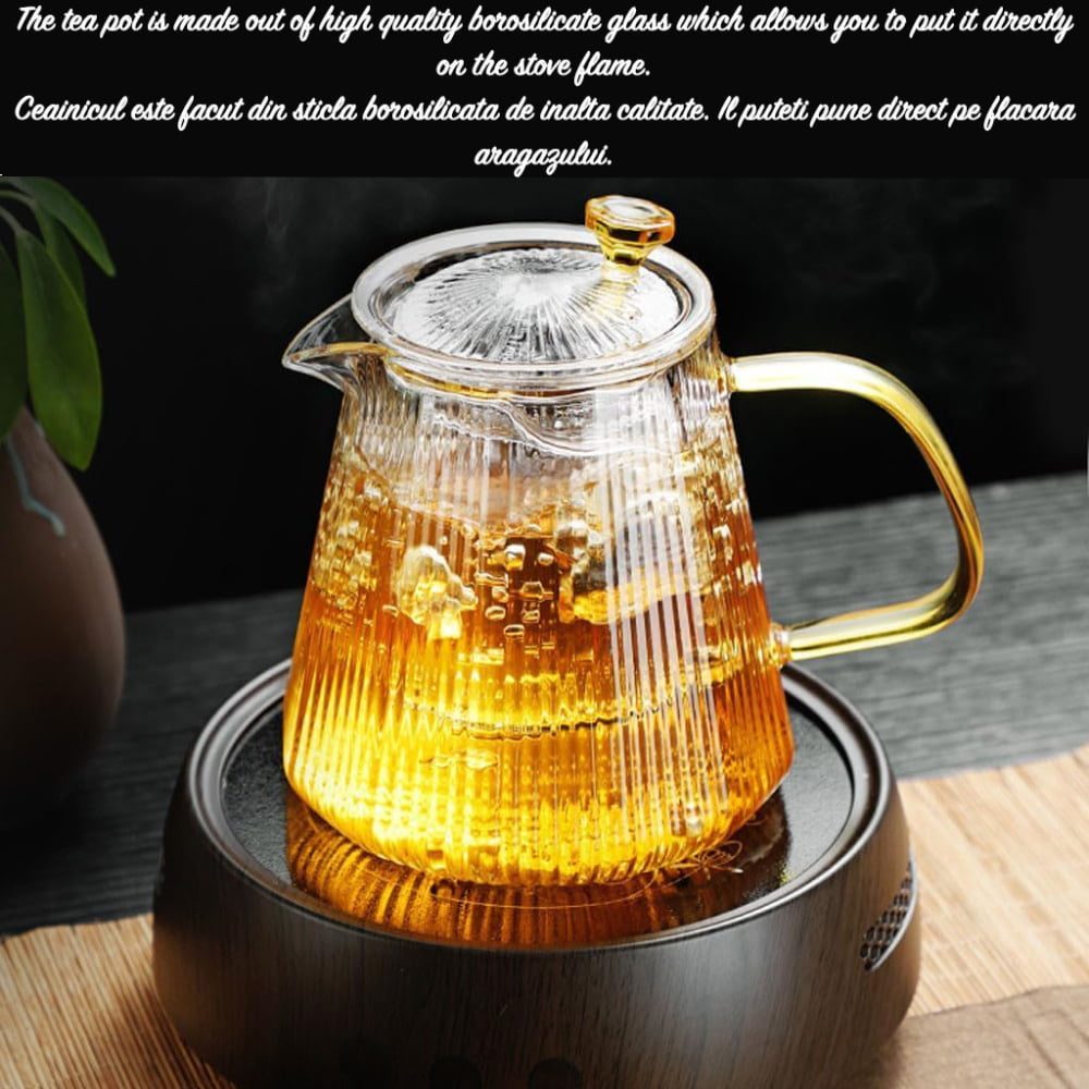Set ceainic cu 2 cani, Quasar & Co.®, cu infuzor si capac, 1000 ml/2×300 ml, sticla borosilicate, transparent 12 Set ceainic cu 2 cani, Quasar & Co.®, cu infuzor si capac, 1000 ml/2×300 ml, sticla borosilicate, transparent 12