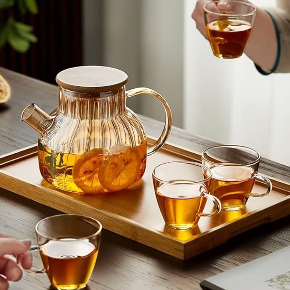 Ceainic, Quasar & Co.®, recipient pentru ceai/cafea cu filtru si capac, 950 ml, sticla borosilicata/bambus, amber 6 Ceainic, Quasar & Co.®, recipient pentru ceai/cafea cu filtru si capac, 950 ml, sticla borosilicata/bambus, amber 6