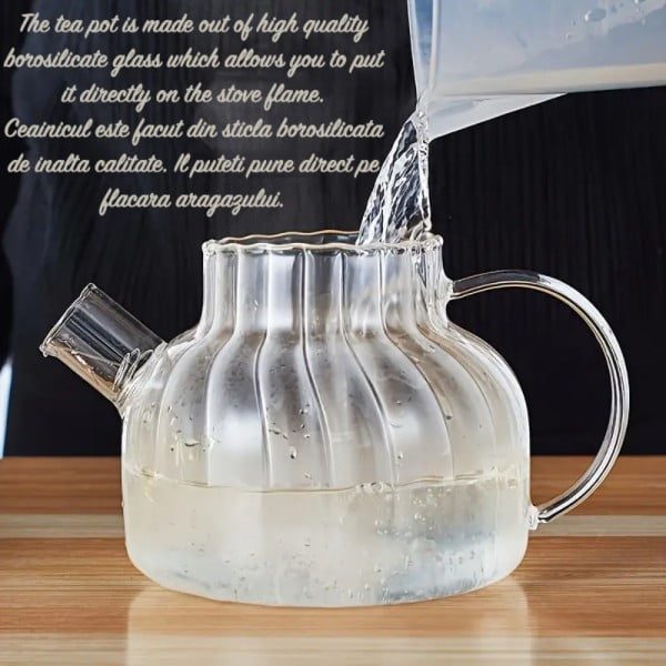 Ceainic, Quasar & Co.®, recipient pentru ceai/cafea cu filtru si capac, 950 ml, sticla borosilicata/bambus, transparent - imagine 9