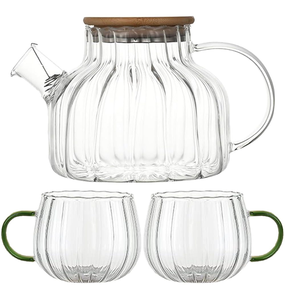 Set ceainic cu 2 cani, Quasar & Co.®, cu filtru si capac, 950 ml/2×400 ml, sticla borosilicate/bambus, transparent 2 Set ceainic cu 2 cani, Quasar & Co.®, cu filtru si capac, 950 ml/2×400 ml, sticla borosilicate/bambus, transparent 2