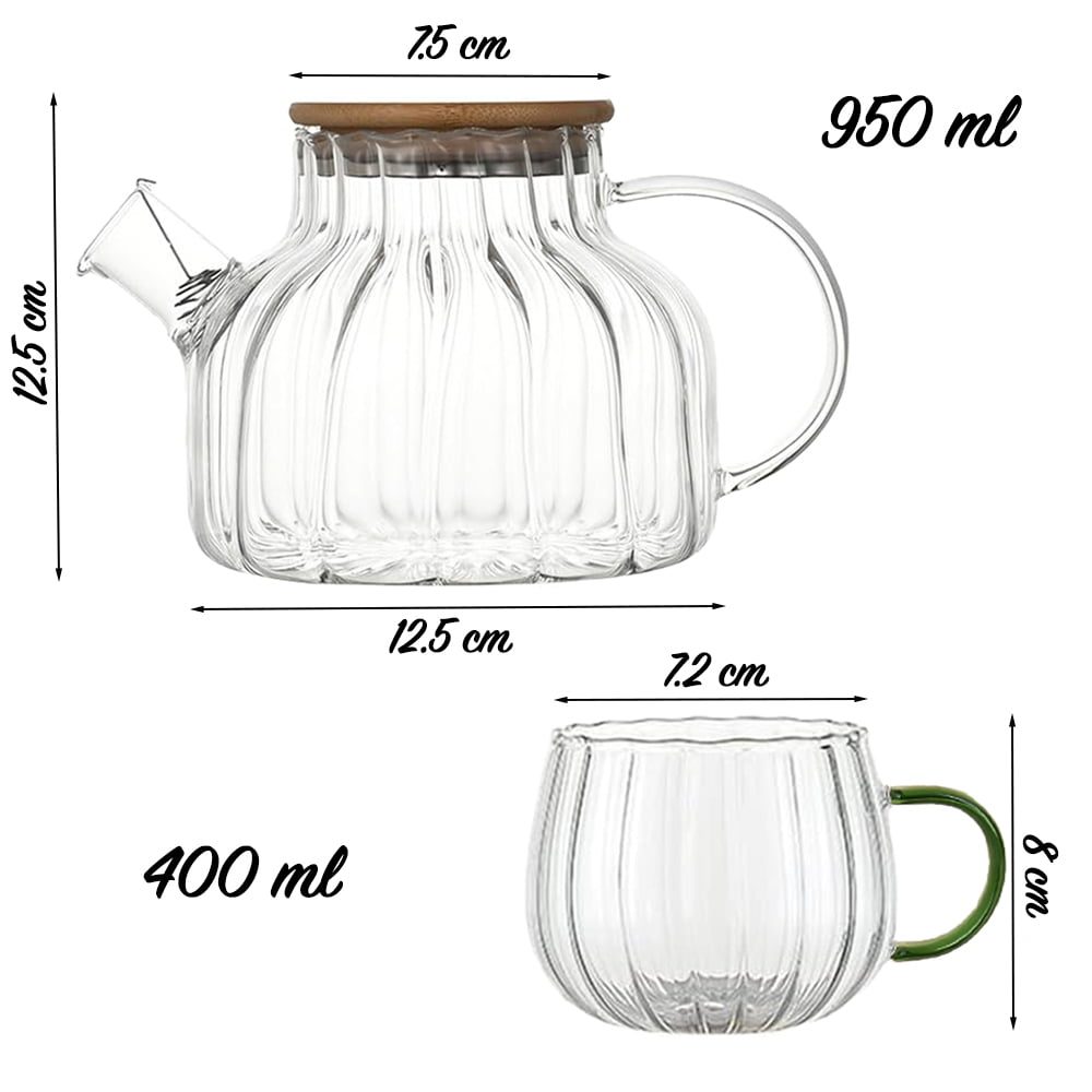 Set ceainic cu 2 cani, Quasar & Co.®, cu filtru si capac, 950 ml/2×400 ml, sticla borosilicate/bambus, transparent 9 Set ceainic cu 2 cani, Quasar & Co.®, cu filtru si capac, 950 ml/2×400 ml, sticla borosilicate/bambus, transparent 9