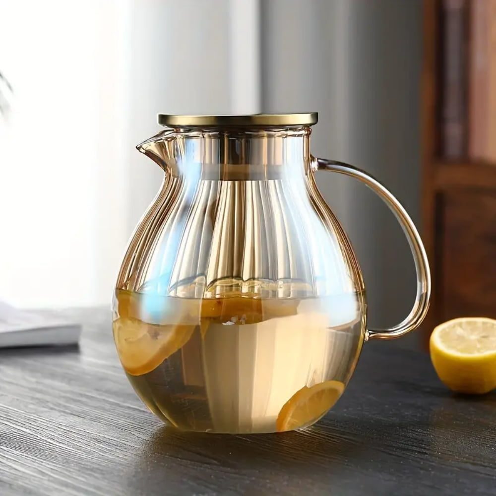 Set ceainic cu 4 cani, Quasar & Co.®, cu filtru, capac, 1600 ml/4×400 ml, sticla borosilicata/otel inoxidabil, amber 3