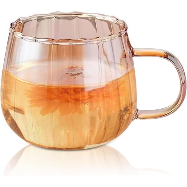 Set ceainic cu 4 cani, Quasar & Co.®, cu filtru, capac, 1600 ml/4x400 ml, sticla borosilicata/otel inoxidabil, amber - imagine 4