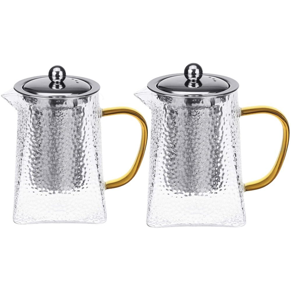 Set 2 ceainice, Quasar & Co.®, recipiente pentru ceai/cafea cu infuzor si capac, 1 x 650 ml, 1 x 750 ml, sticla borosilicata/otel inoxidabil, transparent 2
