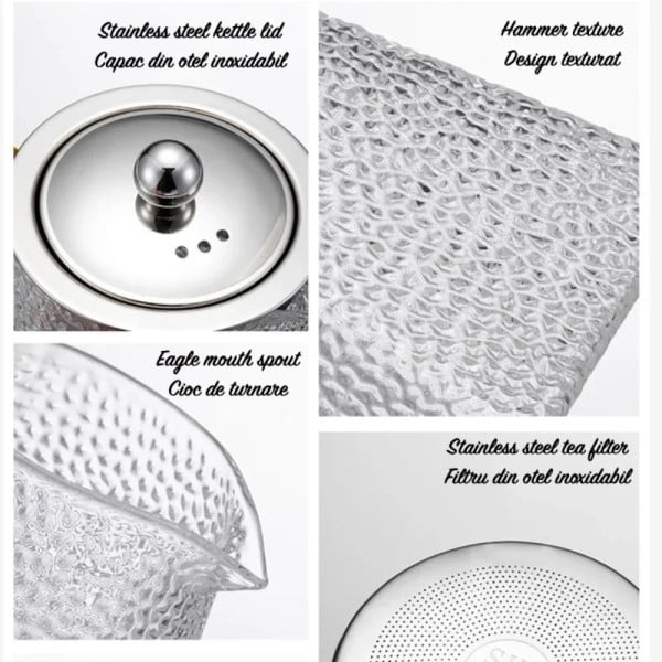 Set 2 ceainice, Quasar & Co.®, recipiente pentru ceai/cafea cu infuzor si capac, 1 x 650 ml, 1 x 750 ml, sticla borosilicata/otel inoxidabil, transparent - imagine 11