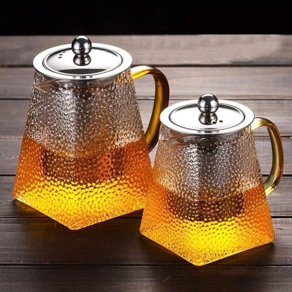 Set 2 ceainice, Quasar & Co.®, recipiente pentru ceai/cafea cu infuzor si capac, 1 x 650 ml, 1 x 750 ml, sticla borosilicata/otel inoxidabil, transparent - imagine 3