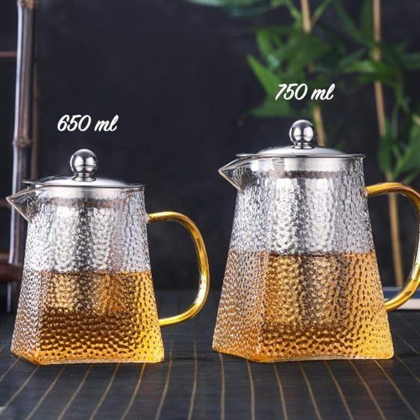 Set 2 ceainice, Quasar & Co.®, recipiente pentru ceai/cafea cu infuzor si capac, 1 x 650 ml, 1 x 750 ml, sticla borosilicata/otel inoxidabil, transparent - imagine 4
