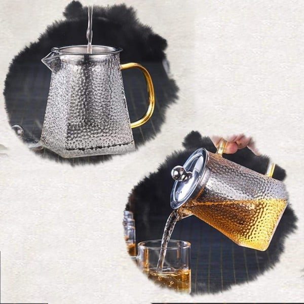 Set 2 ceainice, Quasar & Co.®, recipiente pentru ceai/cafea cu infuzor si capac, 1 x 650 ml, 1 x 750 ml, sticla borosilicata/otel inoxidabil, transparent - imagine 6