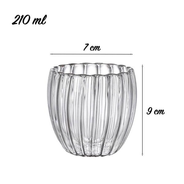Set 4 pahare cu pereti dubli, Quasar & Co.®, termorezistente, model stripe, 4x210 ml, sticla borosilicata, transparent - imagine 12
