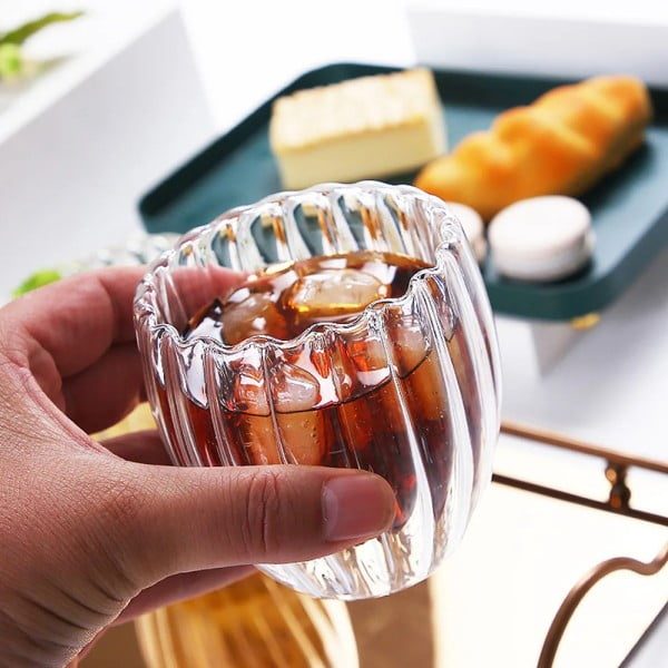 Set 4 pahare cu pereti dubli, Quasar & Co.®, termorezistente, model stripe, 4x210 ml, sticla borosilicata, transparent - imagine 4