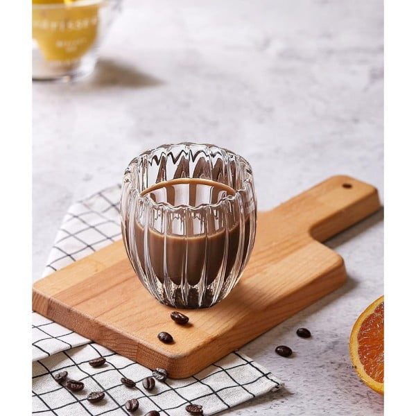Set 4 pahare cu pereti dubli, Quasar & Co.®, termorezistente, model stripe, 4x210 ml, sticla borosilicata, transparent - imagine 7
