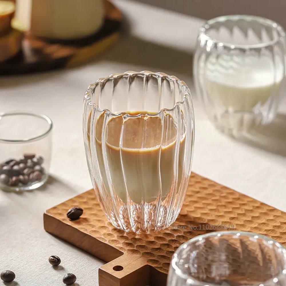 Set 4 pahare cu pereti dubli, Quasar & Co.®, termorezistente, model stripe, 4×270 ml, sticla, transparent 5 Set 4 pahare cu pereti dubli, Quasar & Co.®, termorezistente, model stripe, 4×270 ml, sticla, transparent 5