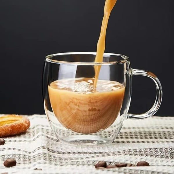 Set 6 cesti cu pereti dubli Quasar & Co.®, espresso/ristretto, termorezistente, 6x80 ml, sticla borosilicata, transparent - imagine 5