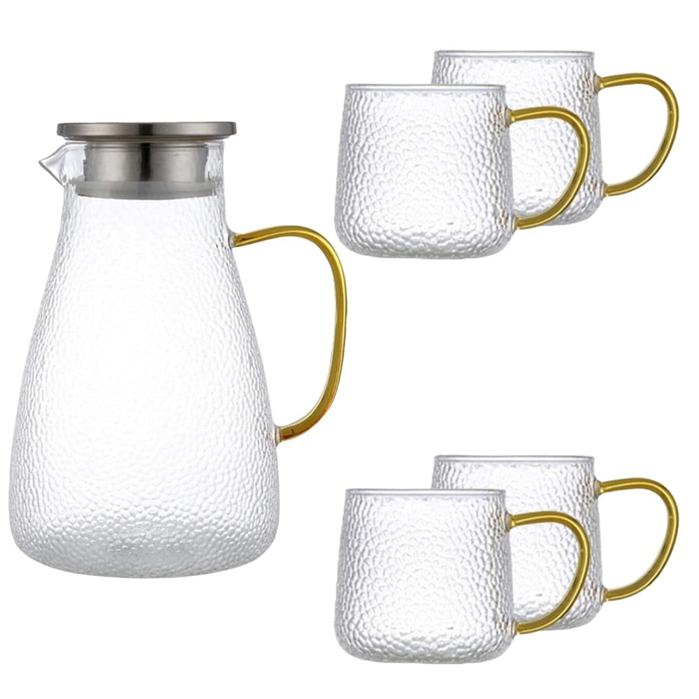 Set ceainic cu 4 cani, Quasar & Co.®, cu filtru, capac, 2000 ml/4×400 ml, sticla borosilicata/otel inoxidabil, transparent 2