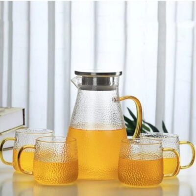 Set ceainic cu 4 cani, Quasar & Co.®, cu filtru, capac, 2000 ml/4×400 ml, sticla borosilicata/otel inoxidabil, transparent 10