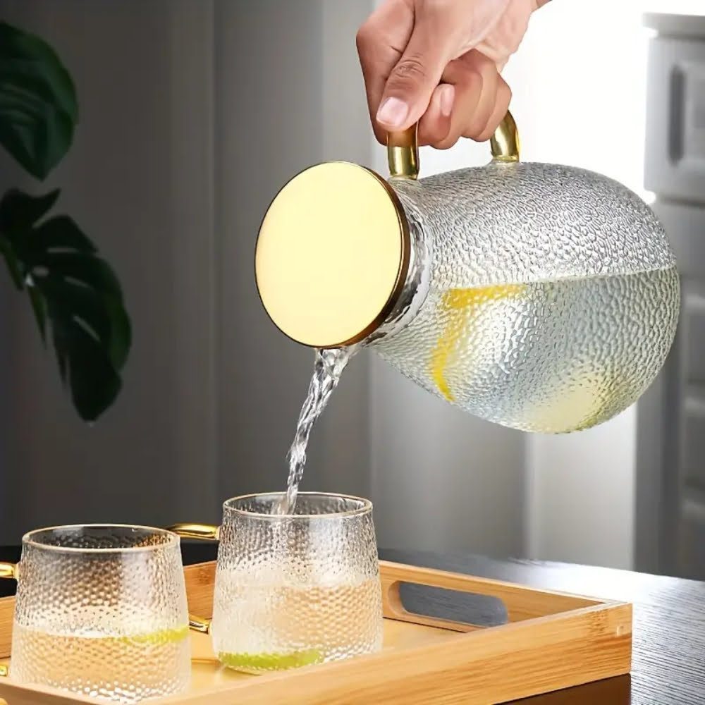 Set ceainic cu 4 cani, Quasar & Co.®, cu filtru, capac, 2000 ml/4×400 ml, sticla borosilicata/otel inoxidabil, transparent 4