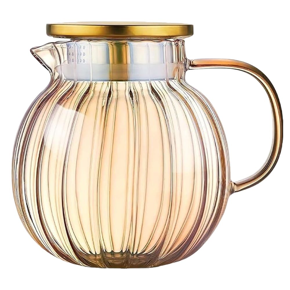 Ceainic, Quasar & Co.®, cu filtru, capac, sticla borosilicata/otel inoxidabil, 1200 ml, amber 2