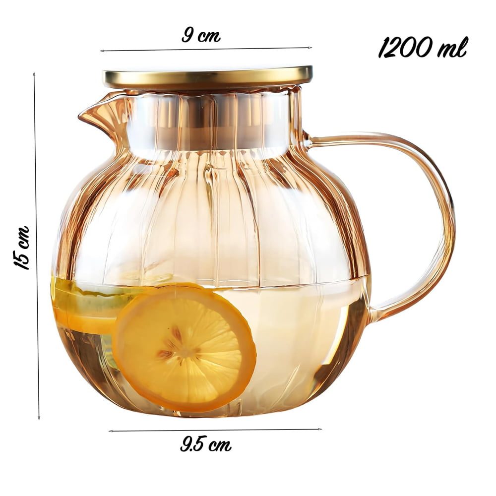 Ceainic, Quasar & Co.®, cu filtru, capac, sticla borosilicata/otel inoxidabil, 1200 ml, amber 11