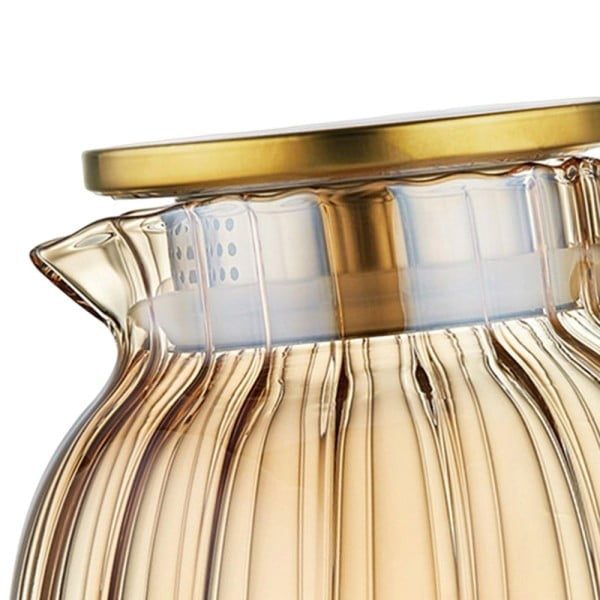Ceainic, Quasar & Co.®, cu filtru, capac, sticla borosilicata/otel inoxidabil, 1200 ml, amber - imagine 3