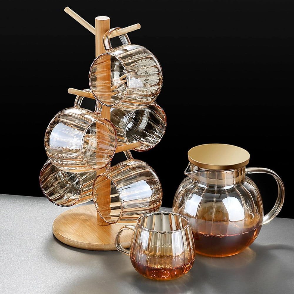 Set ceainic cu 2 cani, Quasar & Co.®, cu filtru, capac, sticla borosilicata/otel inoxidabil, 1200 ml/2×400 ml, amber 5