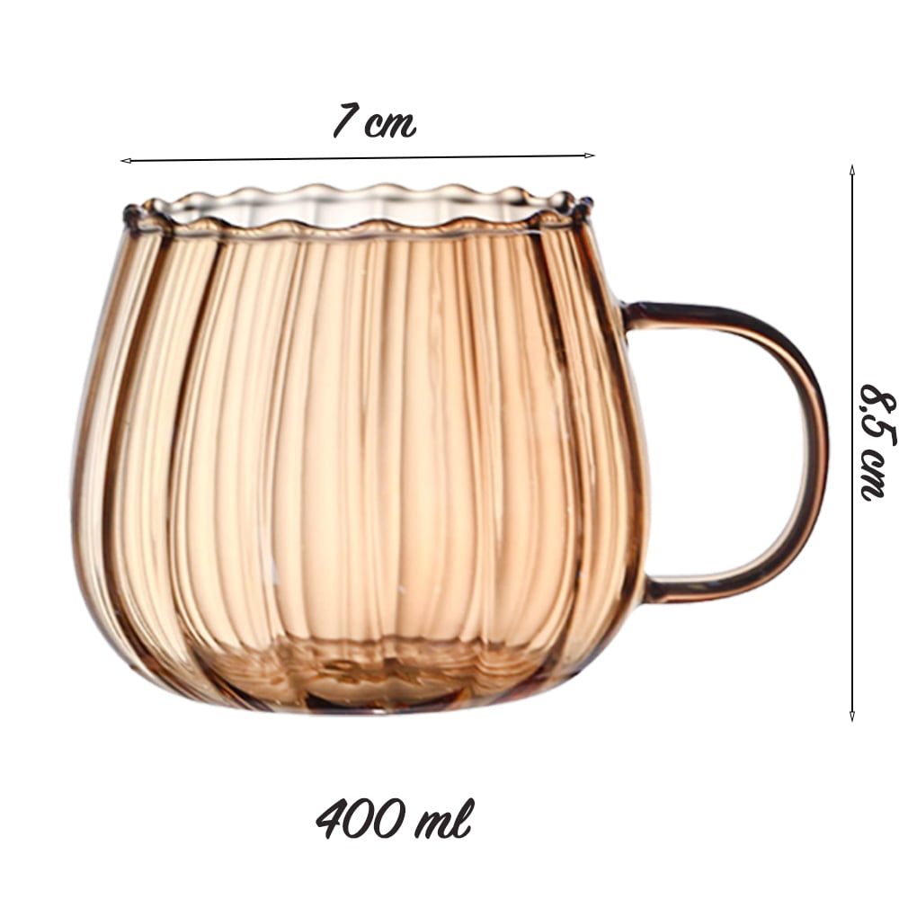 Set 4 cani, Quasar & Co.®, termorezistente, sticla borosilicata, 4 x 400 ml, amber 10